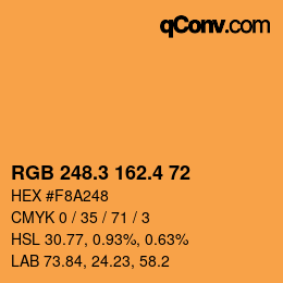 カラーコード: RGB 248.3 162.4 72 | qconv.com