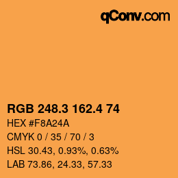 カラーコード: RGB 248.3 162.4 74 | qconv.com