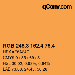 カラーコード: RGB 248.3 162.4 76.4 | qconv.com