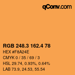 カラーコード: RGB 248.3 162.4 78 | qconv.com