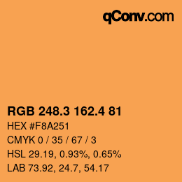 カラーコード: RGB 248.3 162.4 81 | qconv.com