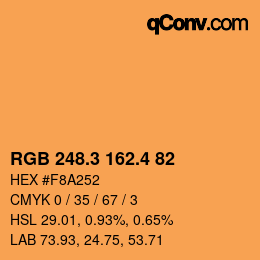 カラーコード: RGB 248.3 162.4 82 | qconv.com