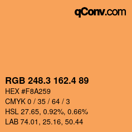 カラーコード: RGB 248.3 162.4 89 | qconv.com