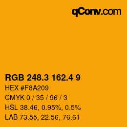 カラーコード: RGB 248.3 162.4 9 | qconv.com