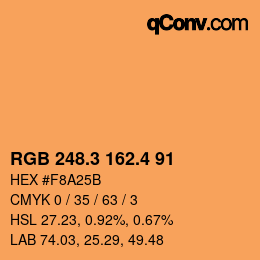 カラーコード: RGB 248.3 162.4 91 | qconv.com