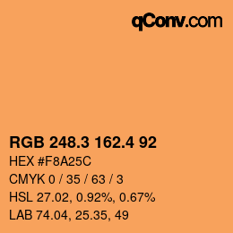 カラーコード: RGB 248.3 162.4 92 | qconv.com