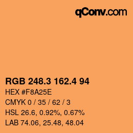 カラーコード: RGB 248.3 162.4 94 | qconv.com
