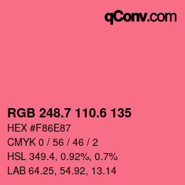 カラーコード: RGB 248.7 110.6 135 | qconv.com