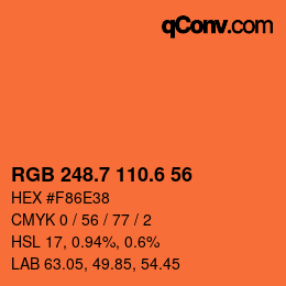 カラーコード: RGB 248.7 110.6 56 | qconv.com