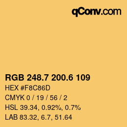 カラーコード: RGB 248.7 200.6 109 | qconv.com