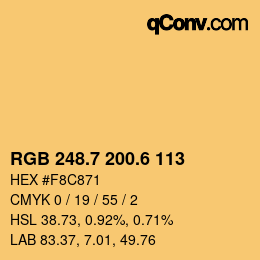 カラーコード: RGB 248.7 200.6 113 | qconv.com