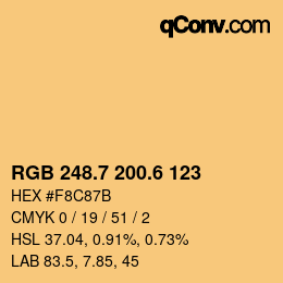 カラーコード: RGB 248.7 200.6 123 | qconv.com