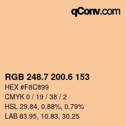 カラーコード: RGB 248.7 200.6 153 | qconv.com