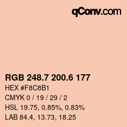 カラーコード: RGB 248.7 200.6 177 | qconv.com