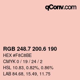カラーコード: RGB 248.7 200.6 190 | qconv.com