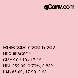 カラーコード: RGB 248.7 200.6 207 | qconv.com