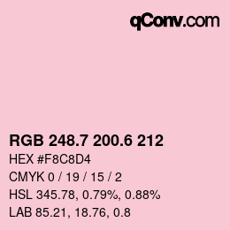 カラーコード: RGB 248.7 200.6 212 | qconv.com
