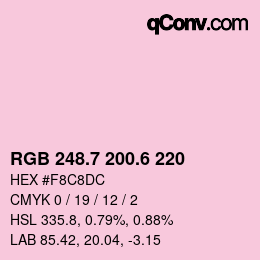 カラーコード: RGB 248.7 200.6 220 | qconv.com