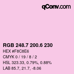 カラーコード: RGB 248.7 200.6 230 | qconv.com