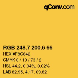 カラーコード: RGB 248.7 200.6 66 | qconv.com