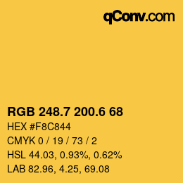 カラーコード: RGB 248.7 200.6 68 | qconv.com