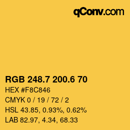 カラーコード: RGB 248.7 200.6 70 | qconv.com