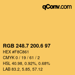 カラーコード: RGB 248.7 200.6 97 | qconv.com