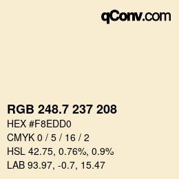 カラーコード: RGB 248.7 237 208 | qconv.com