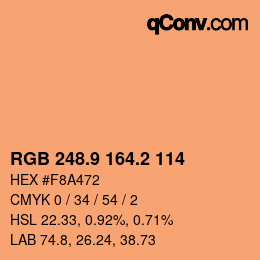 Color code: RGB 248.9 164.2 114 | qconv.com