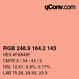 Color code: RGB 248.9 164.2 143 | qconv.com