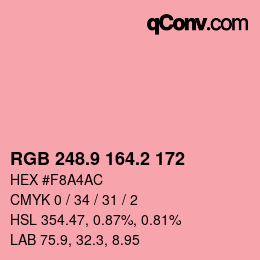 Color code: RGB 248.9 164.2 172 | qconv.com