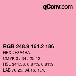 Color code: RGB 248.9 164.2 186 | qconv.com