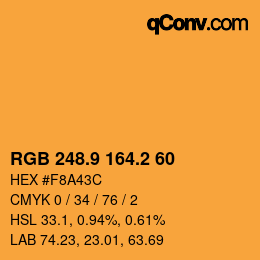 カラーコード: RGB 248.9 164.2 60 | qconv.com
