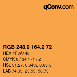 Color code: RGB 248.9 164.2 72 | qconv.com