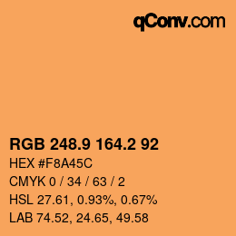 カラーコード: RGB 248.9 164.2 92 | qconv.com