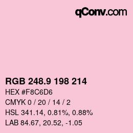 Color code: RGB 248.9 198 214 | qconv.com
