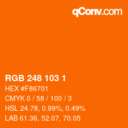 Color code: RGB 248 103 1 | qconv.com