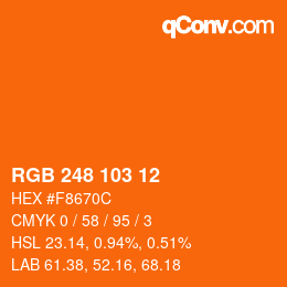 颜色代码: RGB 248 103 12 | qconv.com