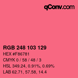 Color code: RGB 248 103 129 | qconv.com