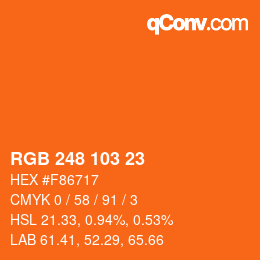 Color code: RGB 248 103 23 | qconv.com