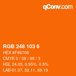 カラーコード: RGB 248 103 6 | qconv.com