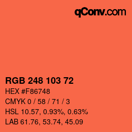Color code: RGB 248 103 72 | qconv.com