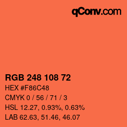 Color code: RGB 248 108 72 | qconv.com