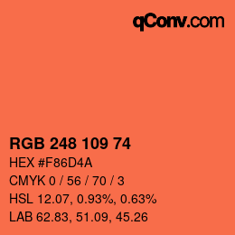Color code: RGB 248 109 74 | qconv.com