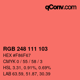 Color code: RGB 248 111 103 | qconv.com