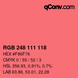 Color code: RGB 248 111 118 | qconv.com