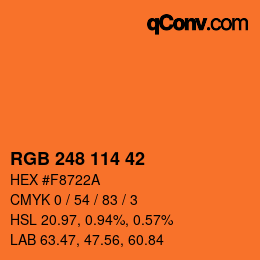 カラーコード: RGB 248 114 42 | qconv.com
