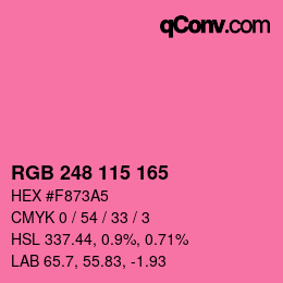 Color code: RGB 248 115 165 | qconv.com