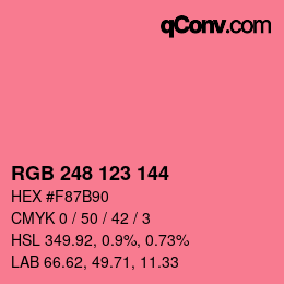 カラーコード: RGB 248 123 144 | qconv.com