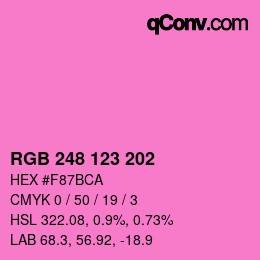 カラーコード: RGB 248 123 202 | qconv.com